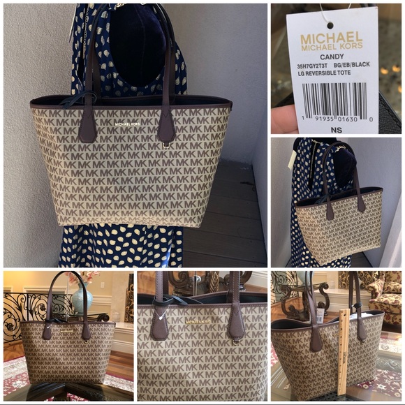 Michael Kors Handbags - Michael Kors Candy Large Reversible Tote+Wristlet